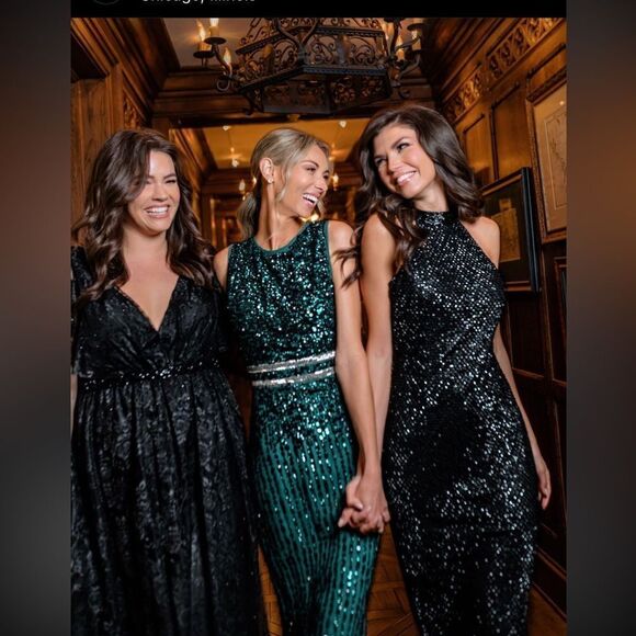 Mac Duggal 10509 Sleeveless High Neck Beaded Midi Sheath Dress 8 NWT - Picture 11 of 11